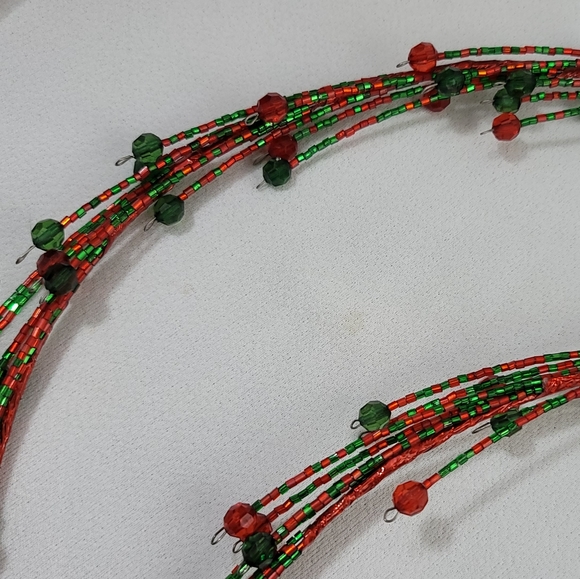 (2) Dillards Beaded Tree Garland - Red Green - Picture 2 of 10